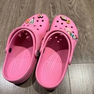Pink crocs